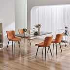 YOUNUOKE Dining Chairs Set of 2 Camel Mid Century Modern Kitchen Chairs Armless - Image 6