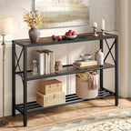 Hoctieon Industrial Console Table, 3 Tier Entryway Table, Hallway Table by Hoctieon