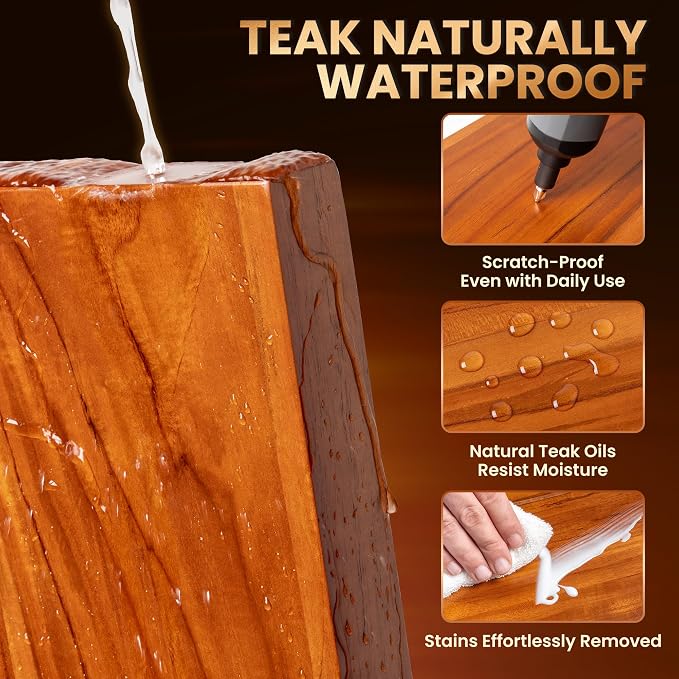 24 Inch Teak Floating Shelves Set of 2 - Image 4