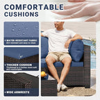 LEVELEVE 7 Pieces Outdoor Patio Furniture Sets, Rattan Conversation Sectional - Image 4