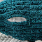 MIULEE Corduroy Decorative Throw Pillow Covers 18x18 Teal Pack of 2 | Soft Boho - Image 3