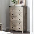 T4TREAM Farmhouse 5 Drawers Dresser Chests by T4TREAMFurniture