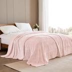 Exclusivo Mezcla Soft Waffle Fleece Bed Blanket King Size, Heather Pink | - Image 3