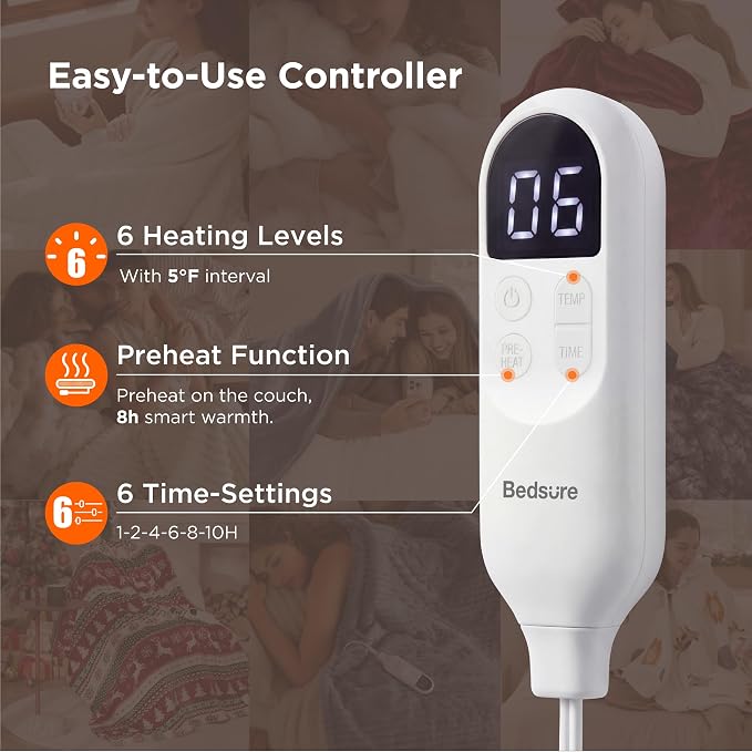 Bedsure Heated Blanket Full Size, Soft Electric Blanket - Image 5