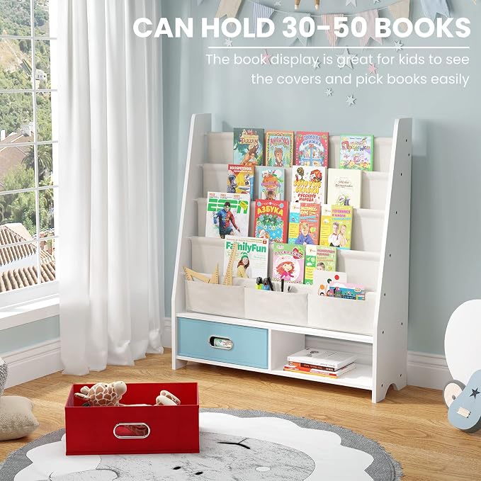 SEIRIONE Sturdy Kids Bookshelf, 5-Tier Book Shelf - Image 3
