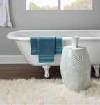 Linon Tylin Ivory and Blue Capiz Drum Accent Table - Image 5