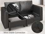 EASE MOOSE Armrest Module for Modular Sectional Sofa, Faux Leather Side - Image 7