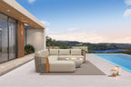 PURPLE LEAF 4-Piece Patio Furniture Set, C-Shaped Modular Outdoor Sectional Sofa by PURPLELEAF