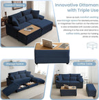 SUNWAVE 74" W Double Chaise Lounge Chair Indoor, Oversized Loveseat - Image 4