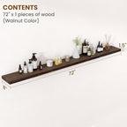 Floating Shelves for Wall Decor, 8 Inch Deep Rustic Solid Elm Wood Floating - Image 2