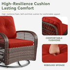 Aoxun 3 Pieces Patio Furniture Set, Patio Swivel Rocker Chairs Set of 2 - Image 4