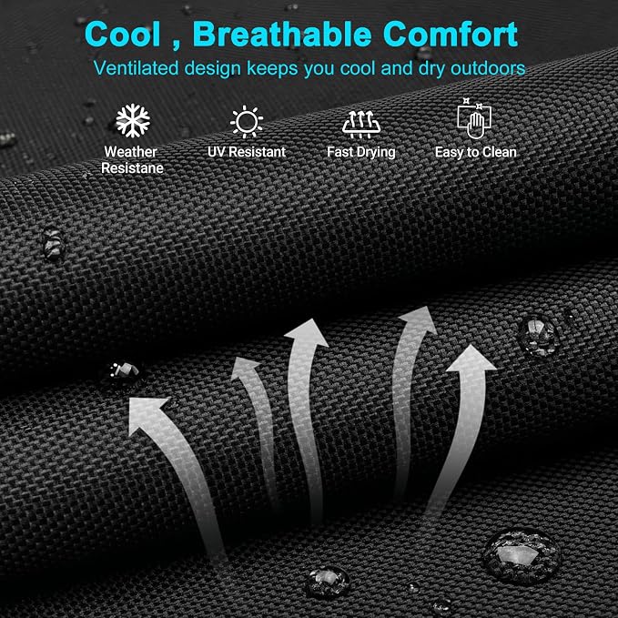ABORON 2PK Oversized Chaise Lounge Chair, 5 Positions Padded Outdoor Tanning - Image 4