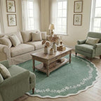 GarveeHome Round Area Rug 5ft Scalloped Washable Circle Rug - Image 8