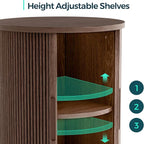 LINSY HOME Round Fluted End Table, Tall Side Table - Image 5
