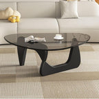 EASYSOUL Modern Glass Coffee Table, 32.68" D x 22.44" W x 15.75" H, Abstract - Image 3
