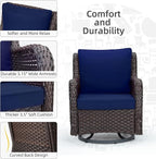 Towallmark Outdoor Swivel Wicker Glider Patio Chairs - Image 4