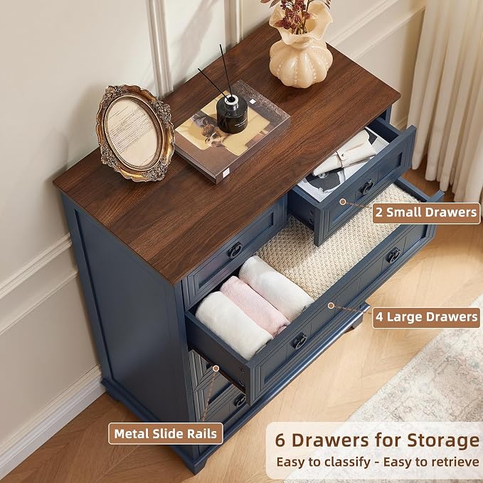 Joaxswe Farmhouse 6 Drawer Dresser - Image 6