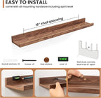Fun Memories Picture Ledge Shelves Set of 2, 32 Inch Rustic Wall Mounted - Image 4