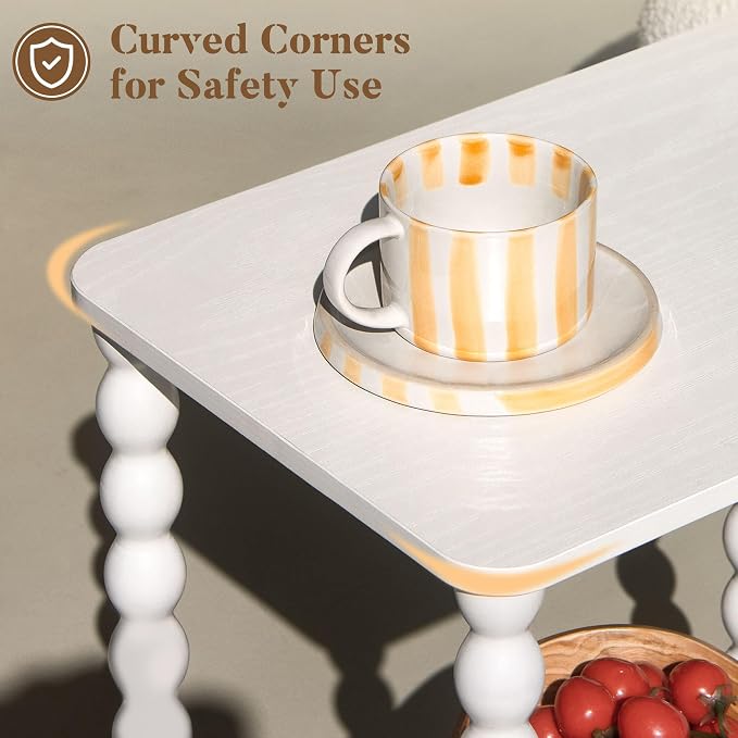 Fultyle White End Table, Small Side Table - Image 7