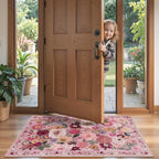 Pink Garden Floral Hallway Runner Rug 2x5 - Image 5