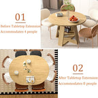 43.3in-59in Extendable Round Dining Table - Image 4
