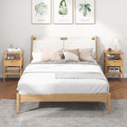 Giantex Bamboo Nightstands Set of 2, Wood Side Tables - Image 4