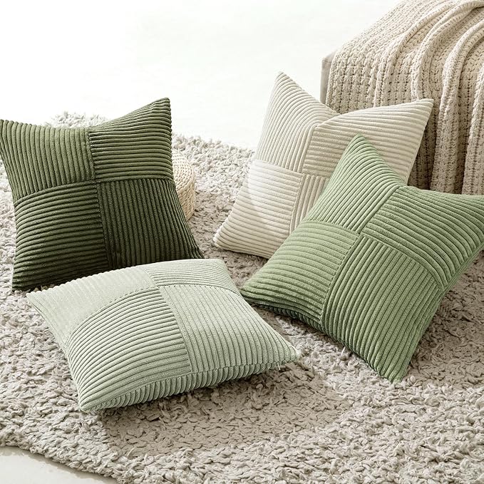 MIULEE Summer Light Green Decorative Throw Pillow Covers 18x18 Inch Set of 4 - Image 7
