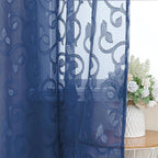 Furman Blue Sheer Curtains Tiers 36 inch Length, Light Filtering Soft Airy - Image 3