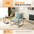 VINGLI 28" Wide Plush Upholstery Sling Modern Accent Chairs Set of 2, Reading - Image 2
