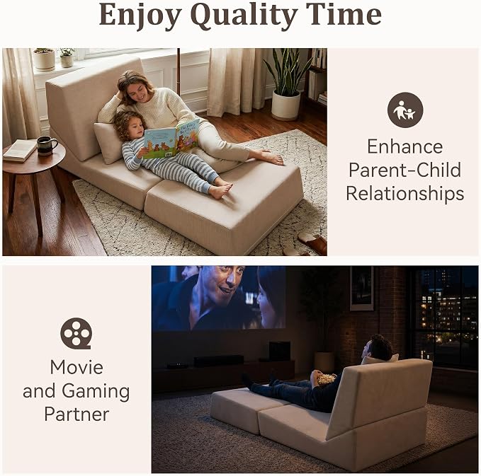 Fold Out Chair Bed, Folding Sofa Bed, 3 in 1 Convertible Sleeper Chair Bed - Image 4