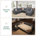 HONBAY Sectional Sleeper Sofa, Sleeper Sofa Couch - Image 4