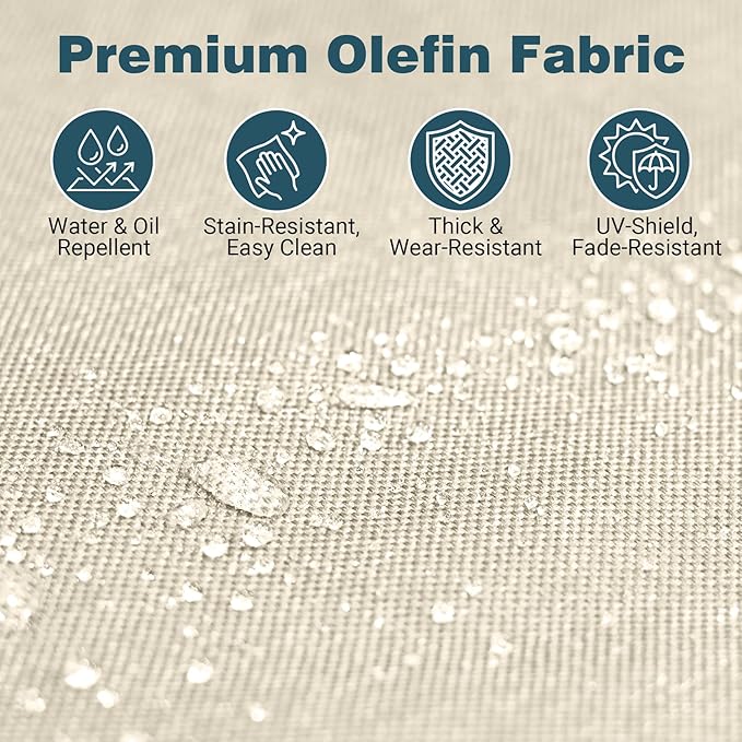 Patio Furniture Set, High Back Swivel Chairs, Weather Resistant Olefin Fabric - Image 5