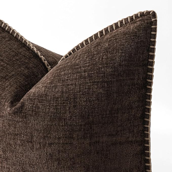MIULEE Decorative Lumbar Throw Pillow Covers 12x20 Inch Dark Brown 2 Pack | - Image 2