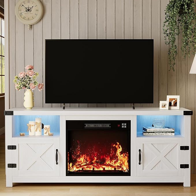 YESHOMY LED Fireplace TV Stand by SearchallYESHOMY