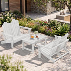 SERWALL 3 Pieces Patio Adirondack Bench Set, 2 Folding Adirondack Bench & 1 by SERWALL