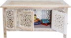 Hand-Carved Wooden Coffee Table – 36” x 18” Rectangular Mango Wood Center Table - Image 6