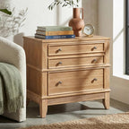 Merax 27.3 Inch Solid Wood Nightstand, Mid Century Modern Night Stand - Image 3