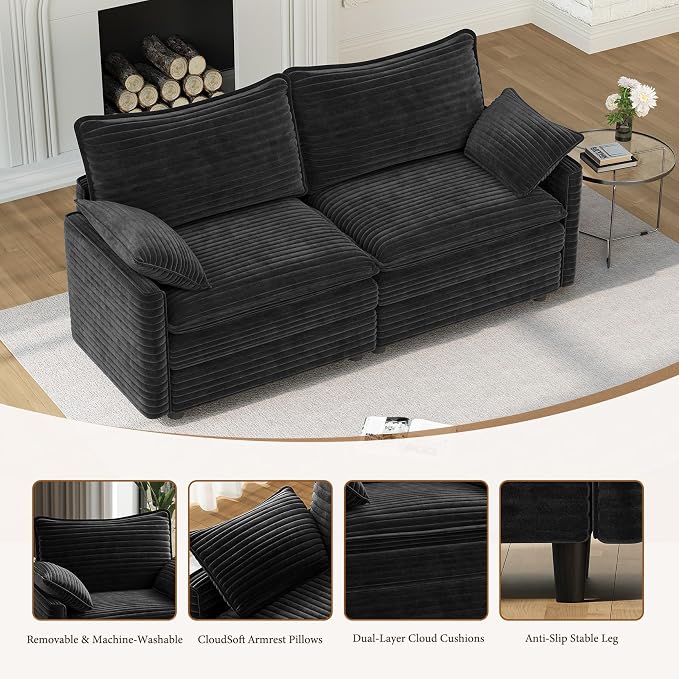 Vesgantti 74" Cloud Couch for Living Room, 2 Seaters Deep Seat Sectional - Image 5