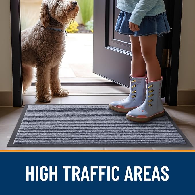 OLANLY Front Door Mat 47x23, Waterproof Heavy-Duty Indoor Outdoor Doormat | Ash - Image 7