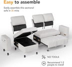 Vipbear 81" Sectional Sleeper Sofa - Image 4