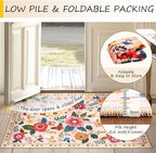 RELEANY Floral Washable Round 6ft Area Rug Pink | Flower Carpet Print Boho Cute - Image 4