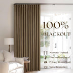Dutch Cocoa Pleated Linen Blackout Curtains 102 Inches Long - Image 3