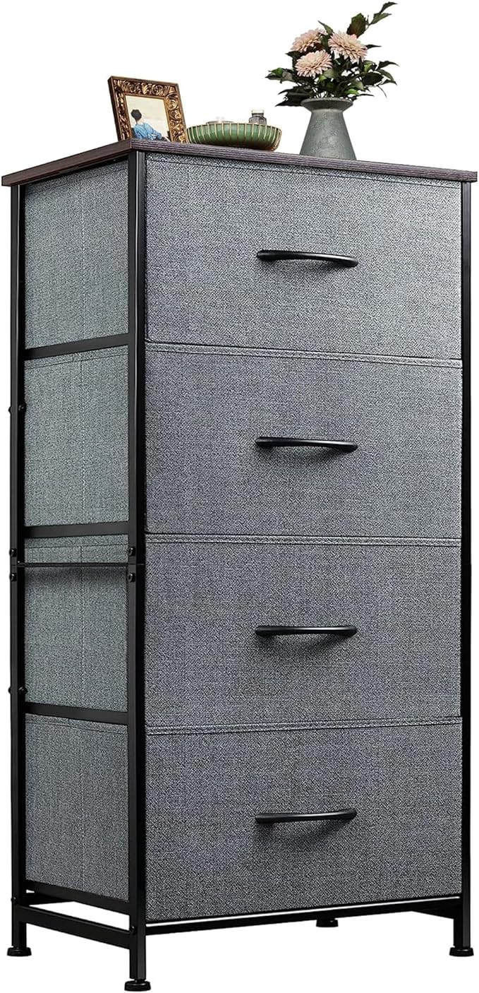 WLIVE Dresser with 4 Drawers, Storage Tower, Organizer Unit, Fabric Dresser by WLIVE