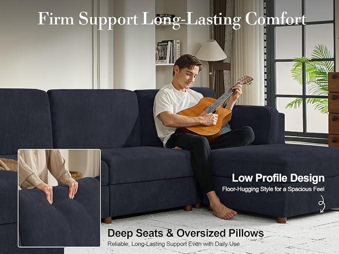 Oversized 2 Seater Modular Sectional Sofa, Solid Wood Frame Sofa, Removable - Image 9