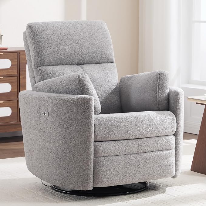 Power Recliner, Nursery Swivel Glider Rocking Chair - Image 3