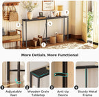 SUPERJARE Console Table with Outlet, 63 Inch Sofa Table with Charging Station - Image 8