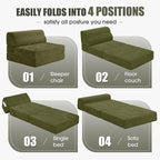 Kasunpul Folding Sofa Bed with Pillow, Memory Foam Fold Out Chair Bed, - Image 5