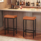 HOOBRO Bar Stools, Counter Height Stools, Saddle Barstools - Image 4