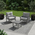 HDPE 3 Piece Patio Furniture Set, All-Weather Outdoor Couch Bistro Set by YourPerfectOutdoorEscape