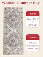 SERISSA 2x5 Washable Non Slip Boho Runner Rug - Image 2